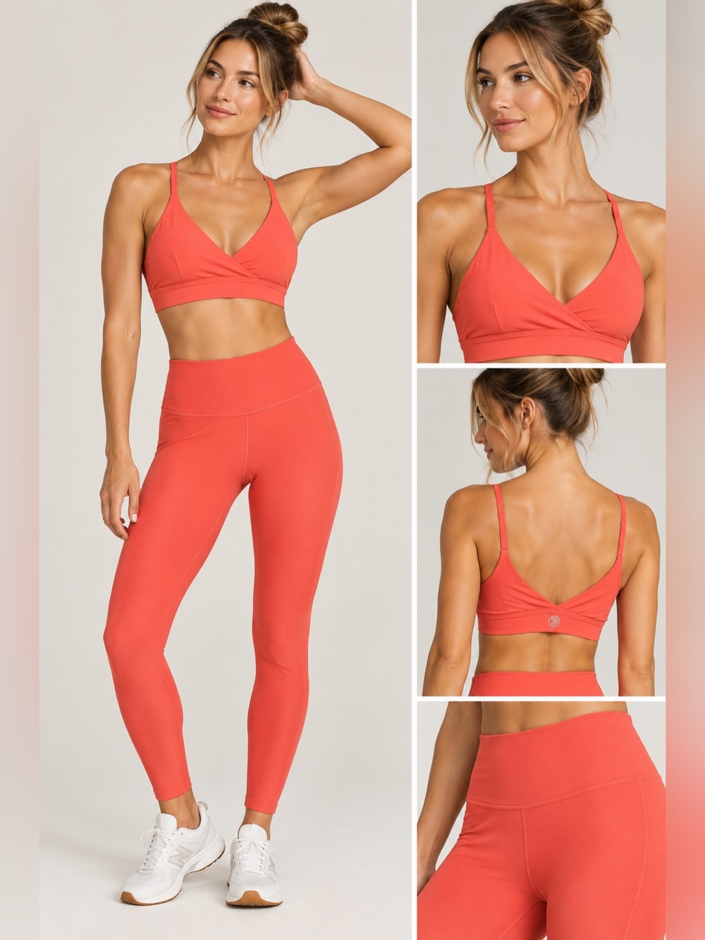 Savvi 2 piece set- Legging & Sports Bra — Coral